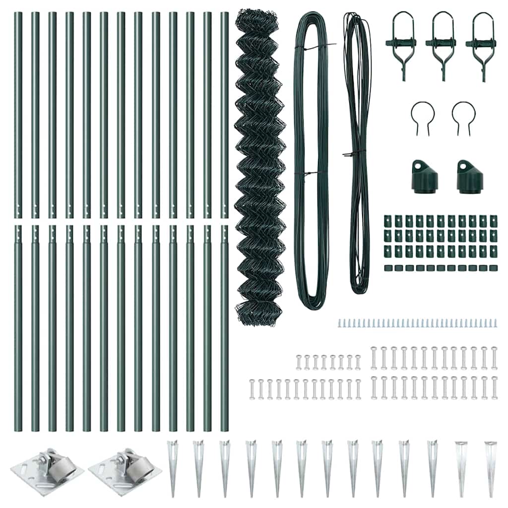 Svejset trådhegn med spidser 25 x 1,5 m (B x H) PVC-belagt stål