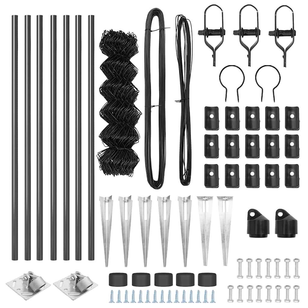 Svejset trådhegn med spidser 10 x 0,4 m (B x H) PVC-belagt stål