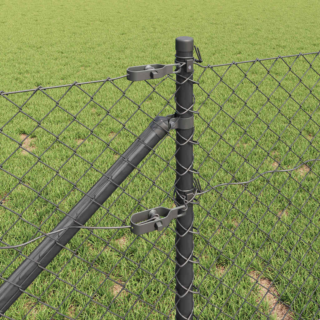 Svejset trådhegn med spidser 10 x 0,8 m (B x H) PVC-belagt stål
