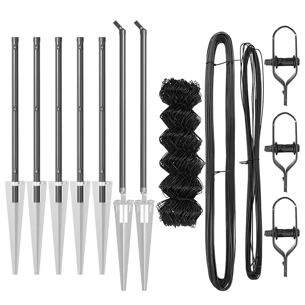 Svejset trådhegn med spidser 10 x 0,8 m (B x H) PVC-belagt stål
