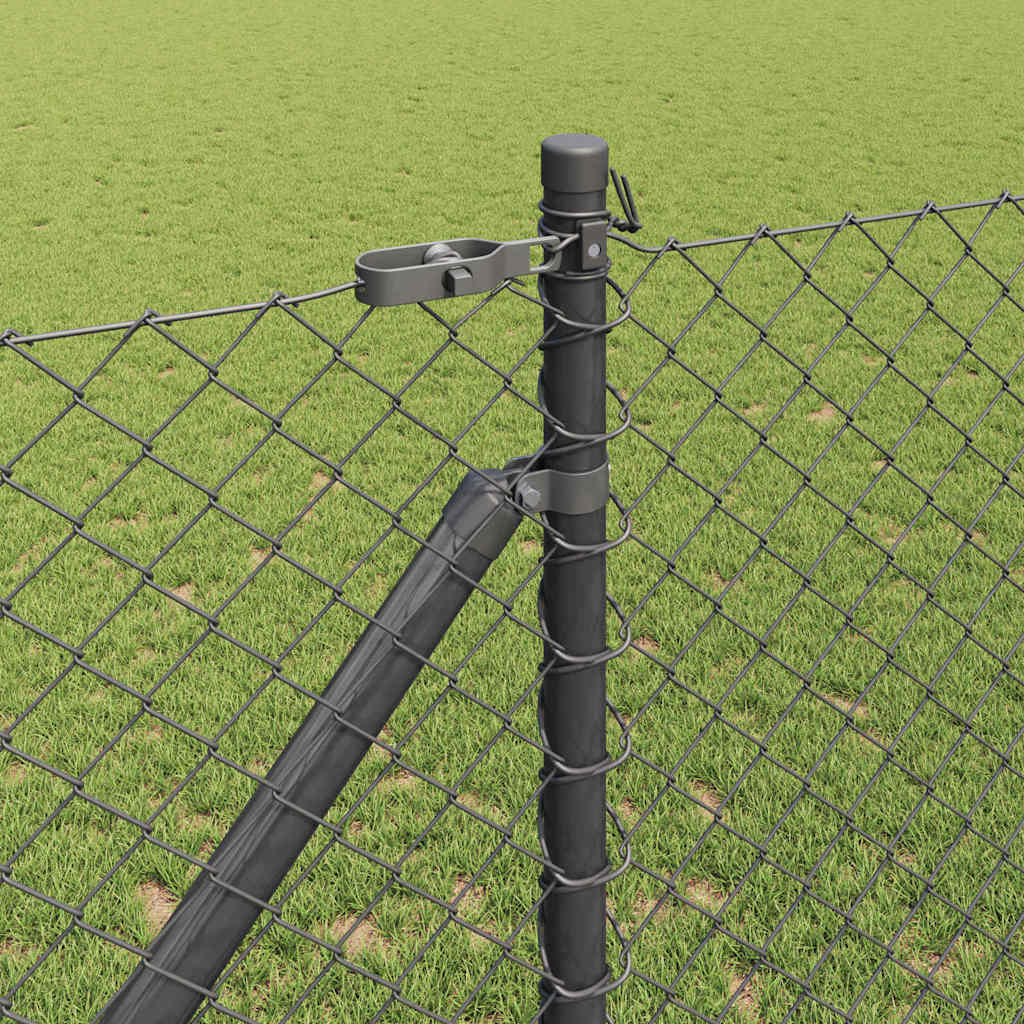 Svejset trådhegn med spidser 10 x 1,2 m (B x H) PVC-belagt stål