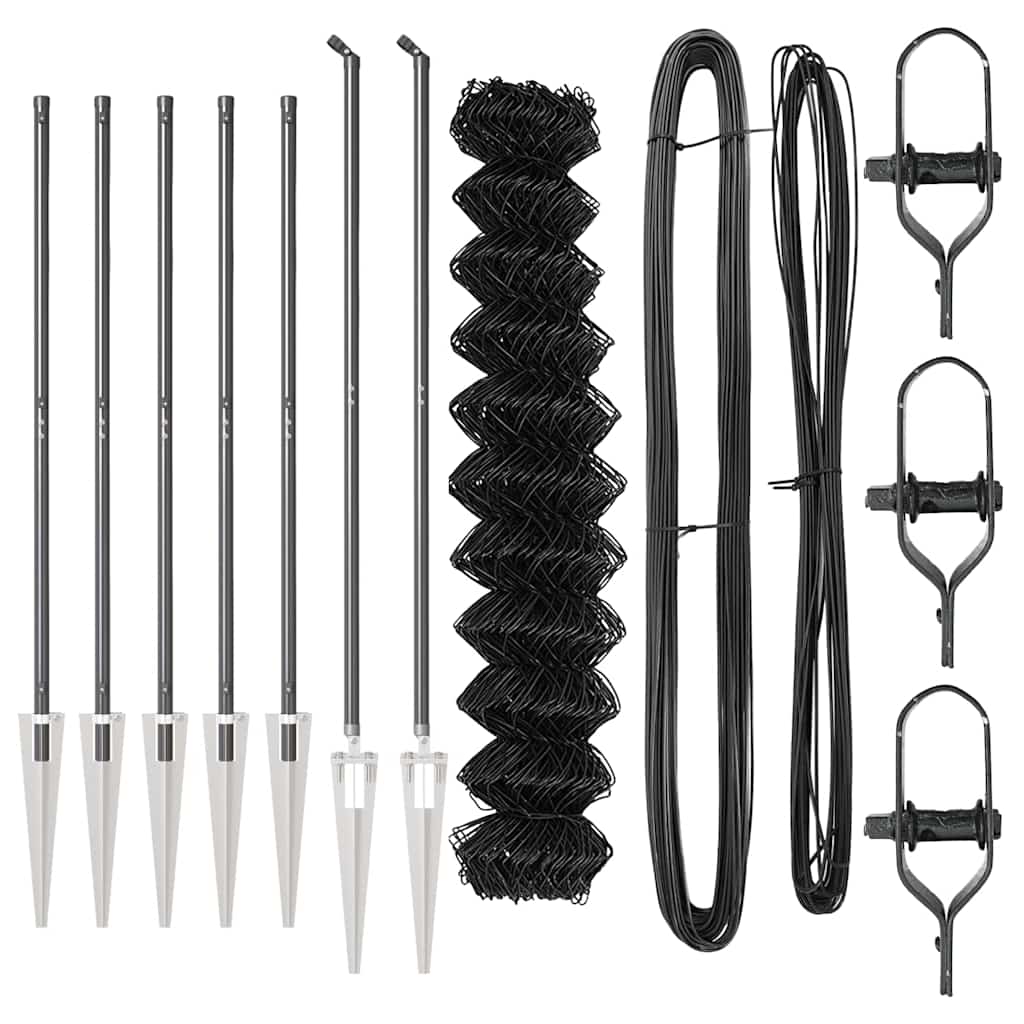 Svejset trådhegn med spidser 10 x 1,2 m (B x H) PVC-belagt stål
