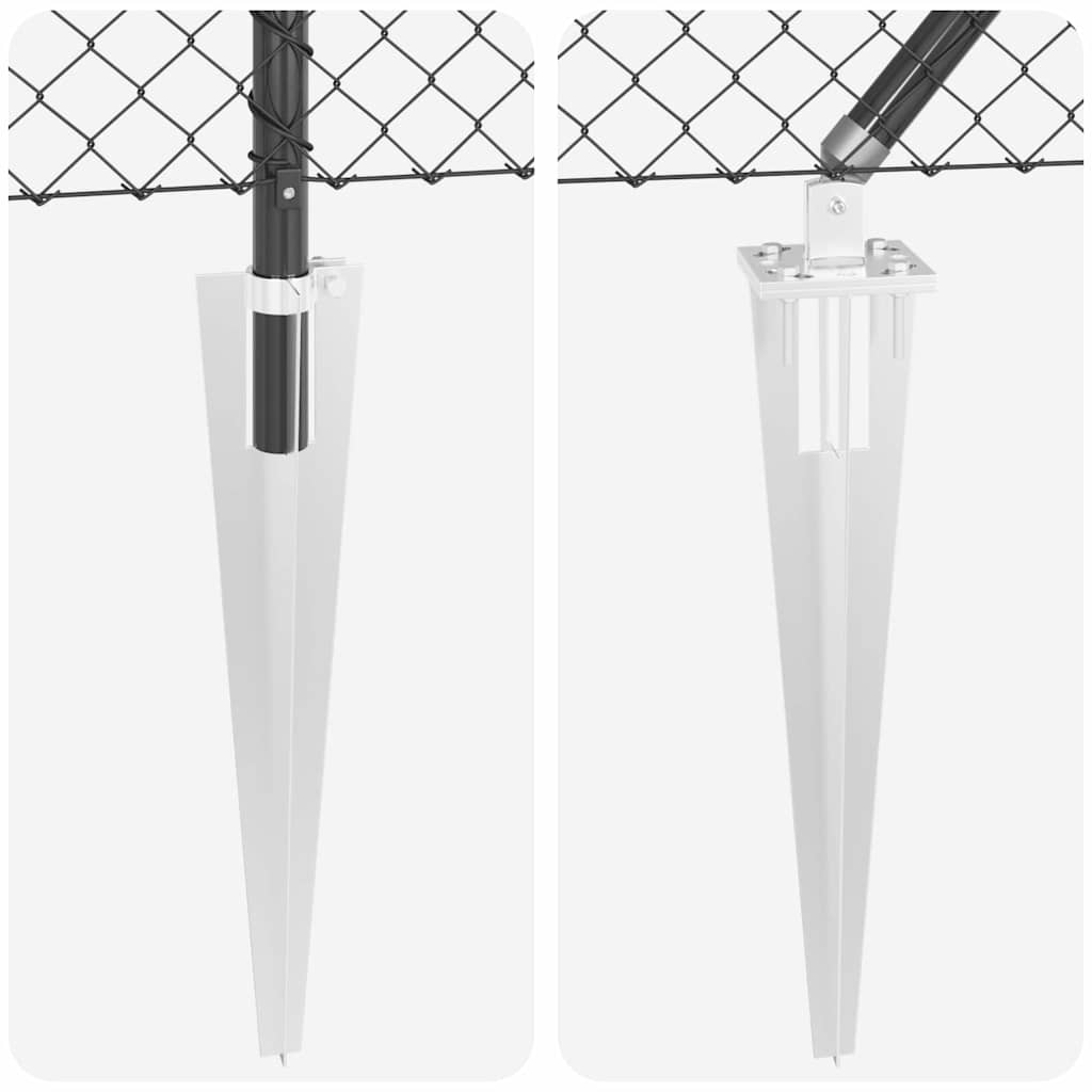 Svejset trådhegn med spidser 10 x 1,4 m (B x H) PVC-belagt stål