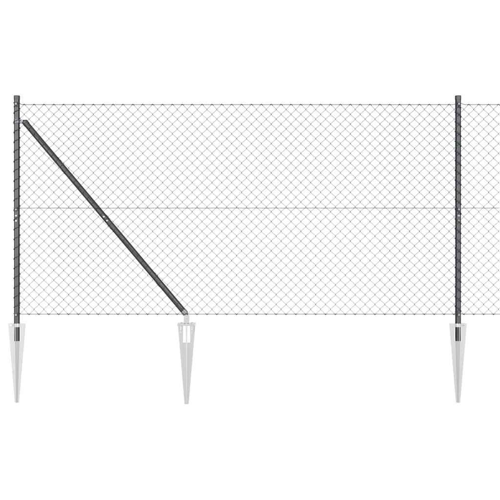 Svejset trådhegn med spidser 10 x 1,4 m (B x H) PVC-belagt stål