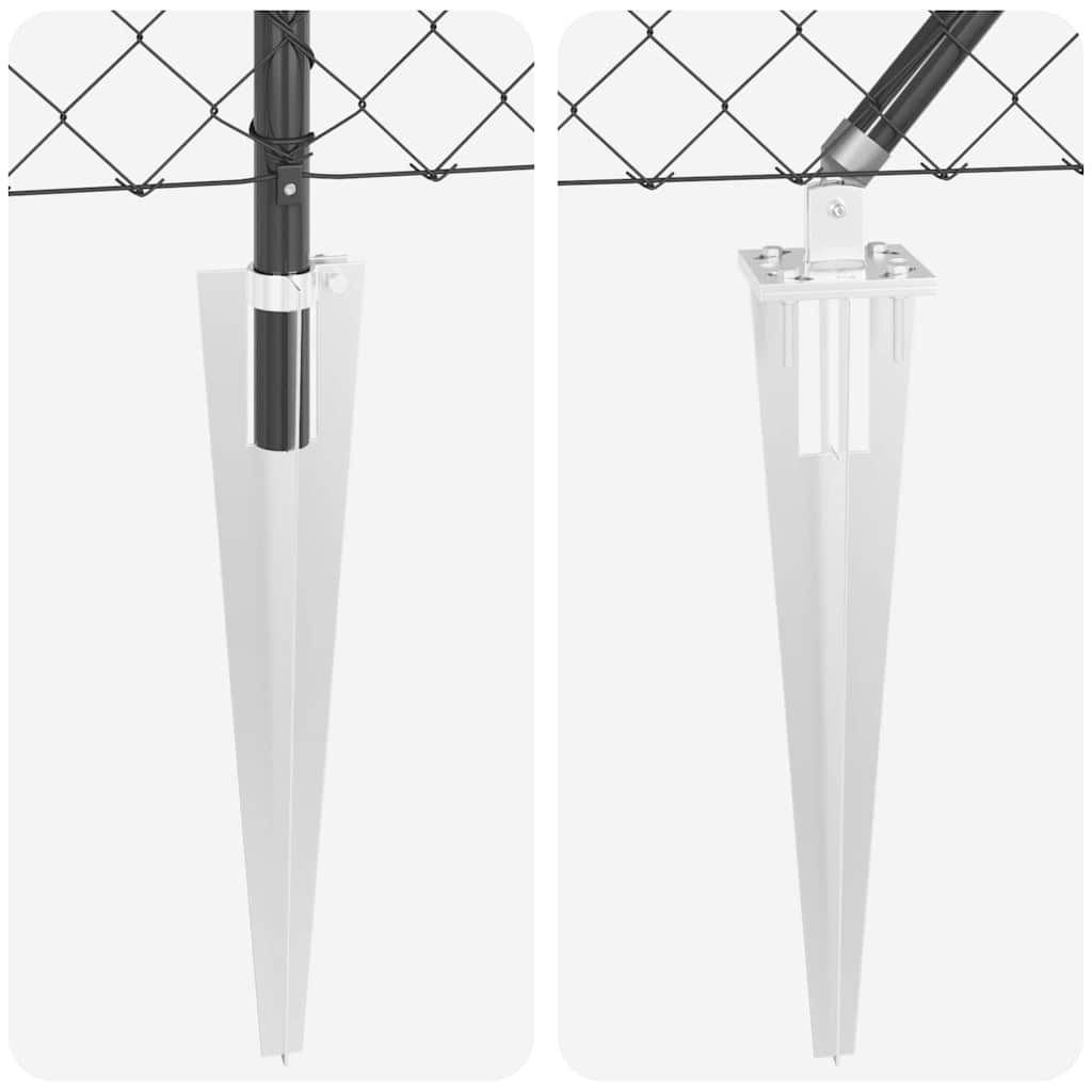 Svejset trådhegn med spidser 10 x 0,6 m (B x H) PVC-belagt stål