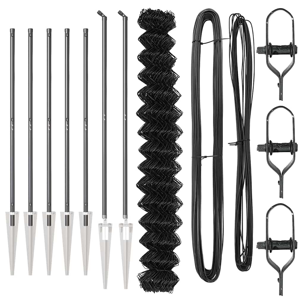 Svejset trådhegn med spidser 10 x 1,5 m (B x H) PVC-belagt stål
