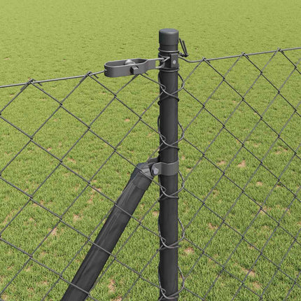 Kædehegn med pigge 10 x 1,6 m PVC-belagt stål Grå Mesh