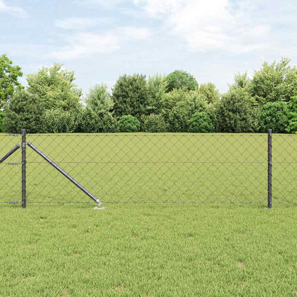 Svejset trådhegn med spidser 25 x 0,4 m (B x H) PVC-belagt stål