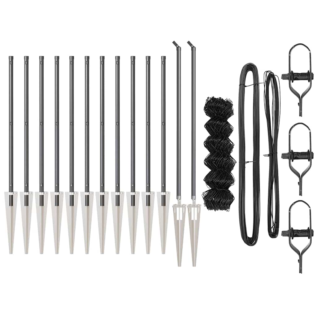 Svejset trådhegn med spidser 25 x 0,4 m (B x H) PVC-belagt stål