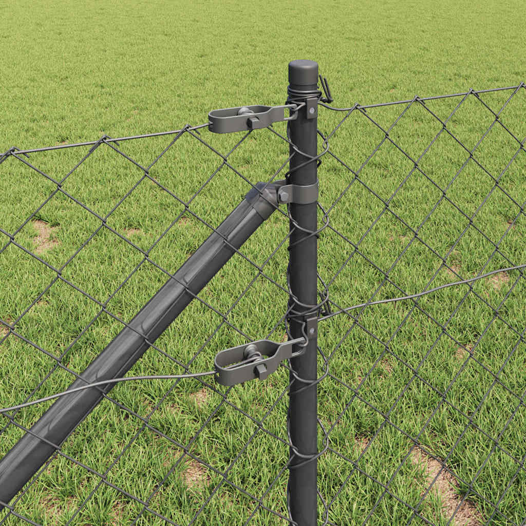 Svejset trådhegn med spidser 25 x 0,6 m (B x H) PVC-belagt stål