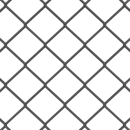 Udendørs kædehegn med pigge 25 x 0,8 m PVC-belagt stål Grå Mesh