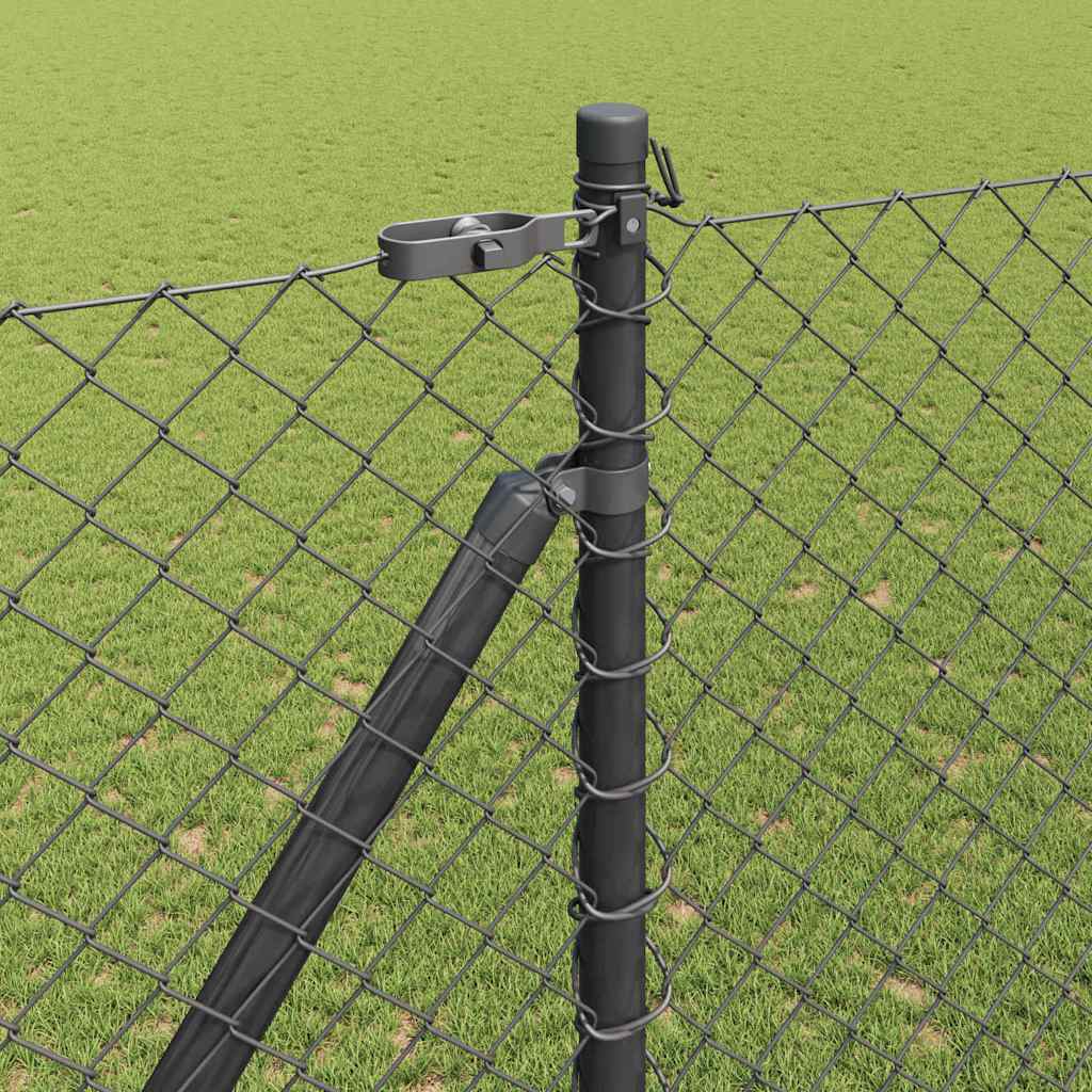 Svejset trådhegn med spidser 25 x 1,5 m (B x H) PVC-belagt stål