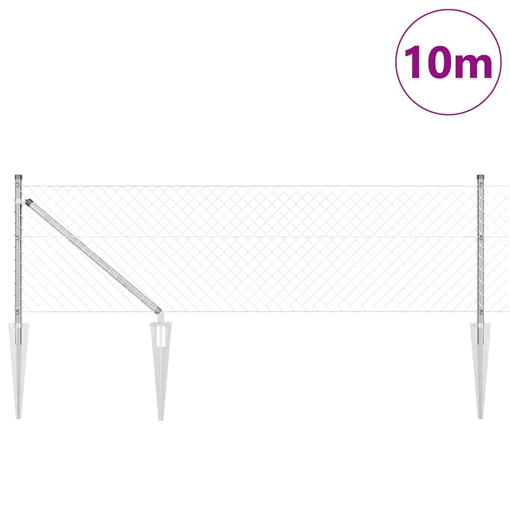 Svejset trådhegn med spidser 10 x 0,4 m (B x H)