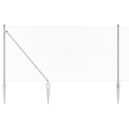 Kædehegn med pigge 10 x 1,4 m Galvaniseret stål Sølv Mesh