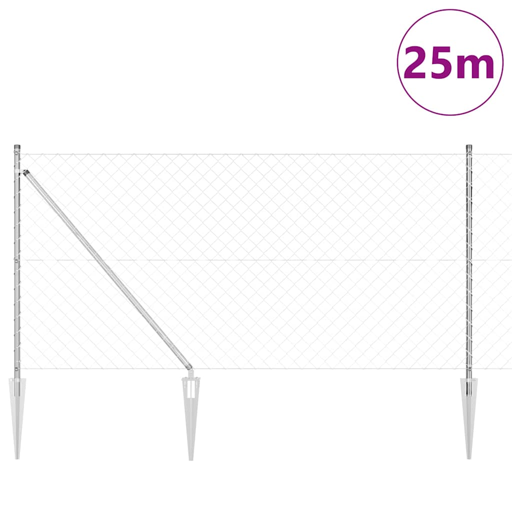Svejset trådhegn med spidser 25 x 1 m (B x H)