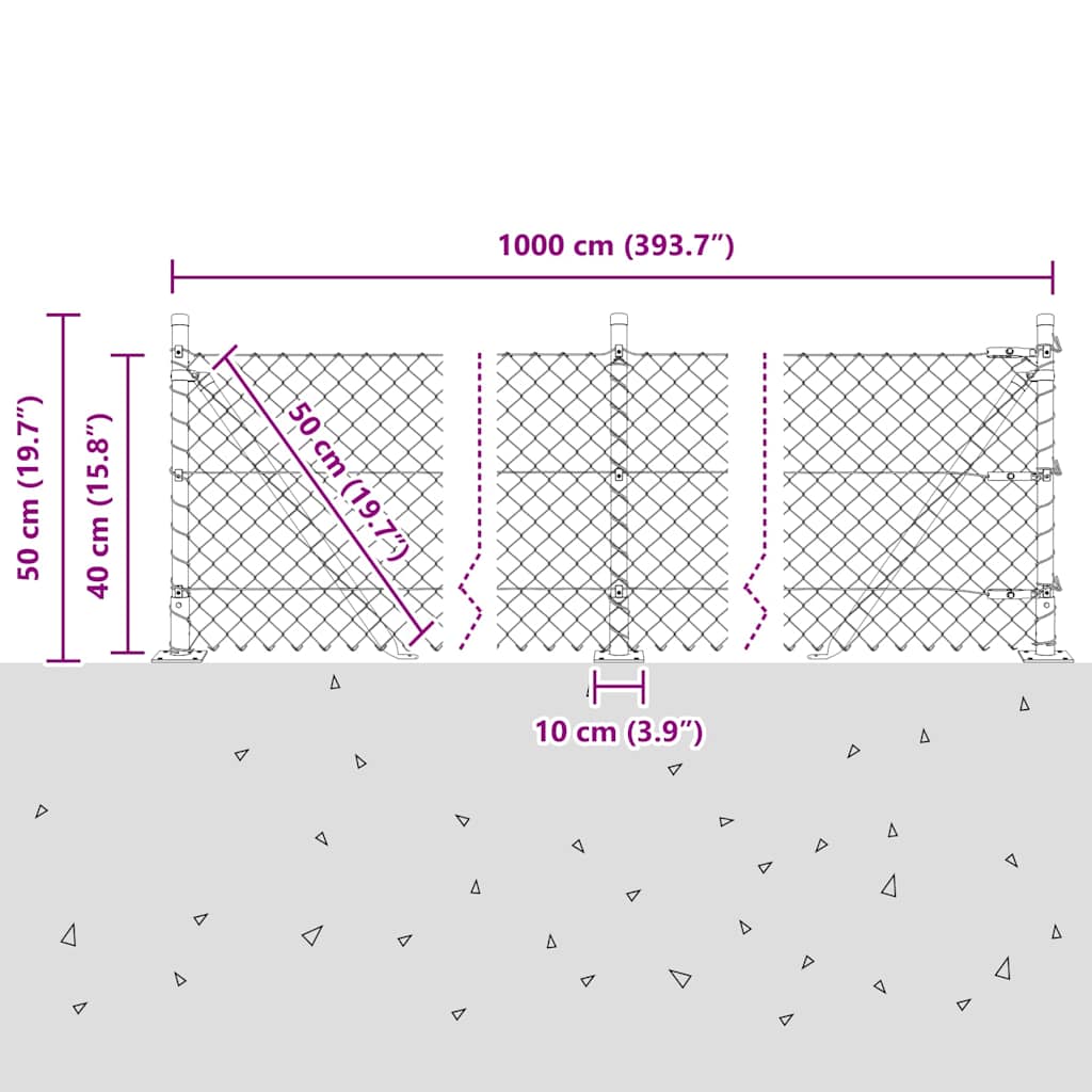 Svejset Trådhegn med Betonsokkel 10 x 0,4 m (B x H)