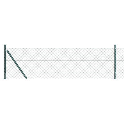 Kædehegn med betonbund 10 x 0,6 m PVC-belagt stål Grøn Mesh