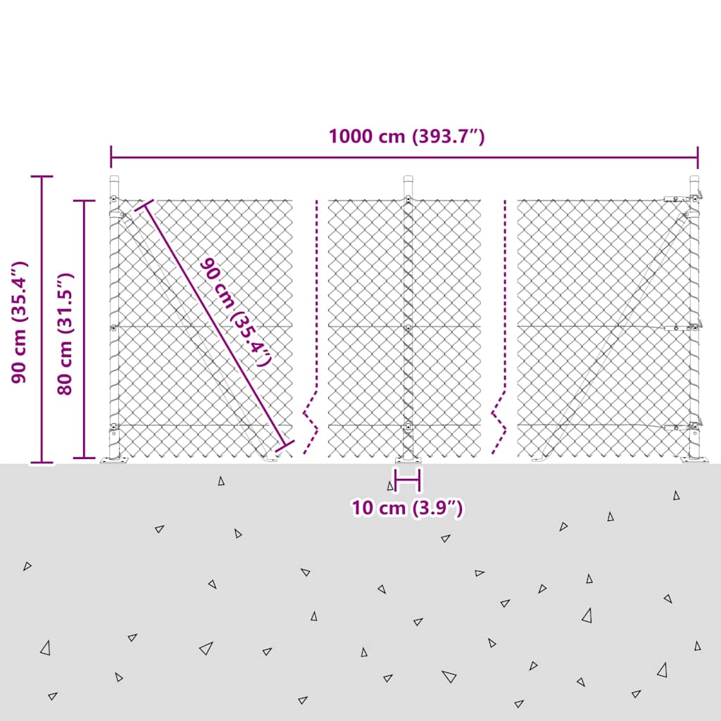 Svejset Trådhegn med Betonsokkel 10 x 0,8 m (B x H)