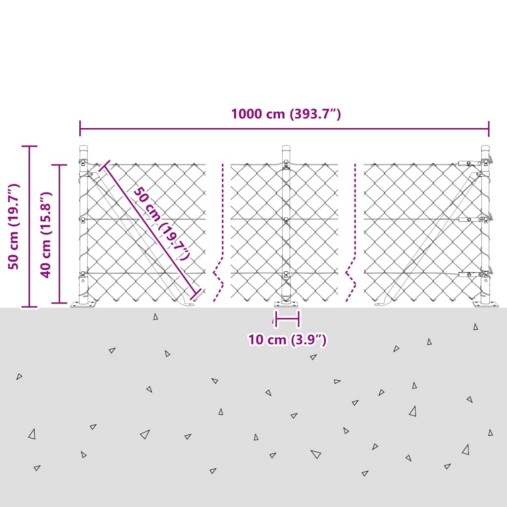Svejset Trådhegn med Betonsokkel 10 x 0,4 m (B x H)
