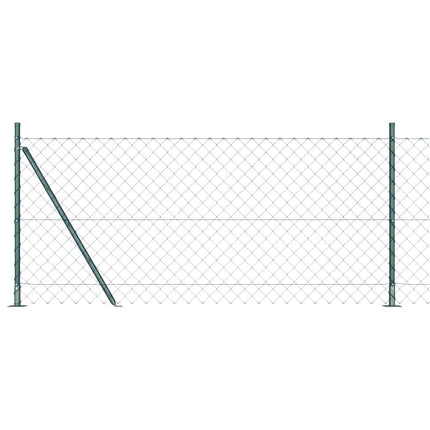 Kædehegn med betonbund 10 x 0,8 m PVC-belagt stål Grøn Mesh