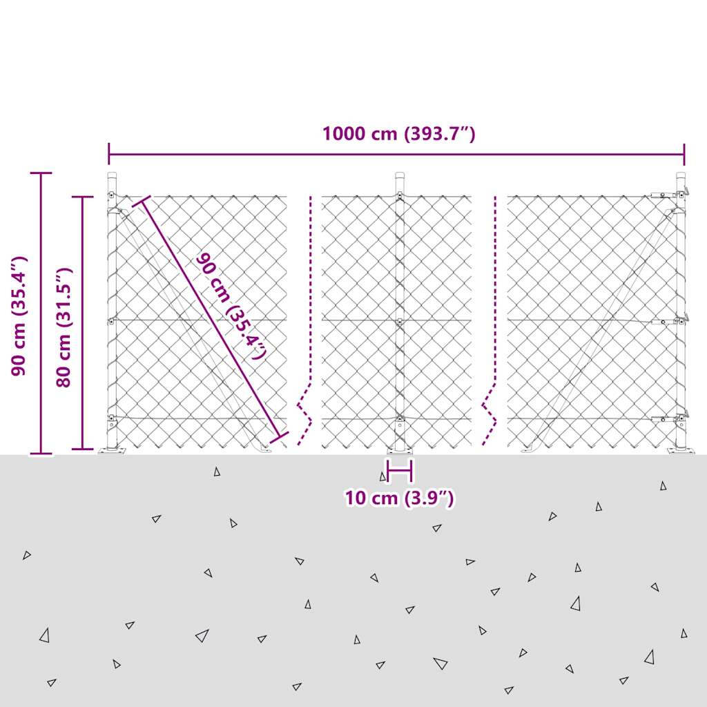 Svejset Trådhegn med Betonsokkel 10 x 0,8 m (B x H)