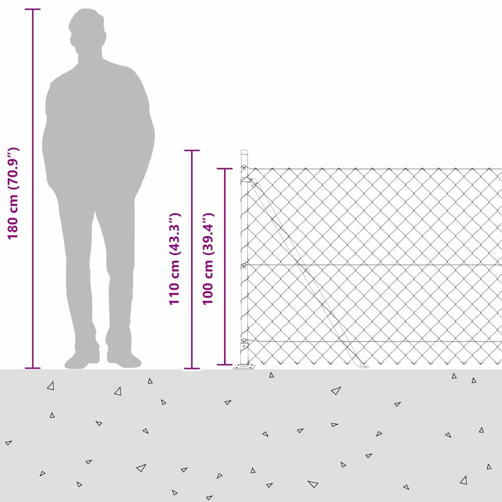 Hegnspæl Grøn 10 x 1 m (60 x 60 mm net) Stål og PVC
