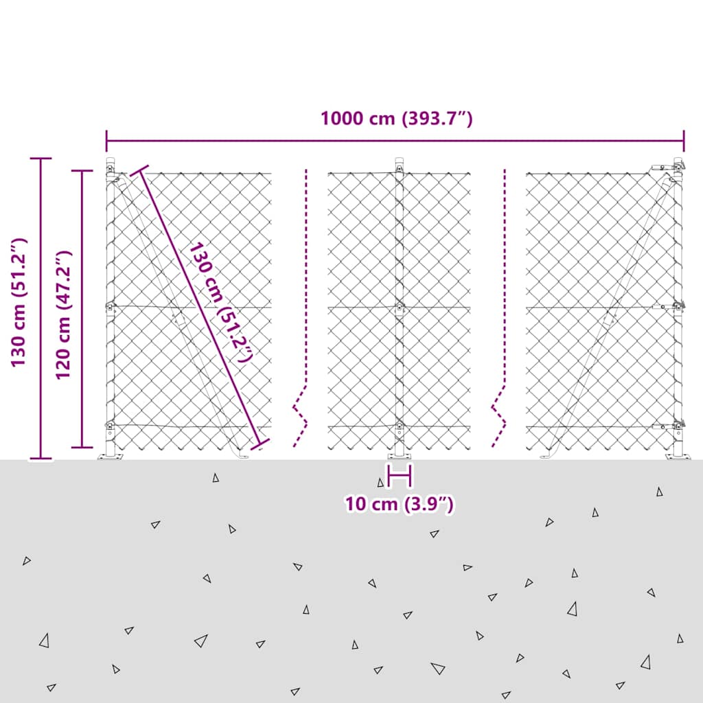 Svejset Trådhegn med Betonsokkel 10 x 1,2 m (B x H)