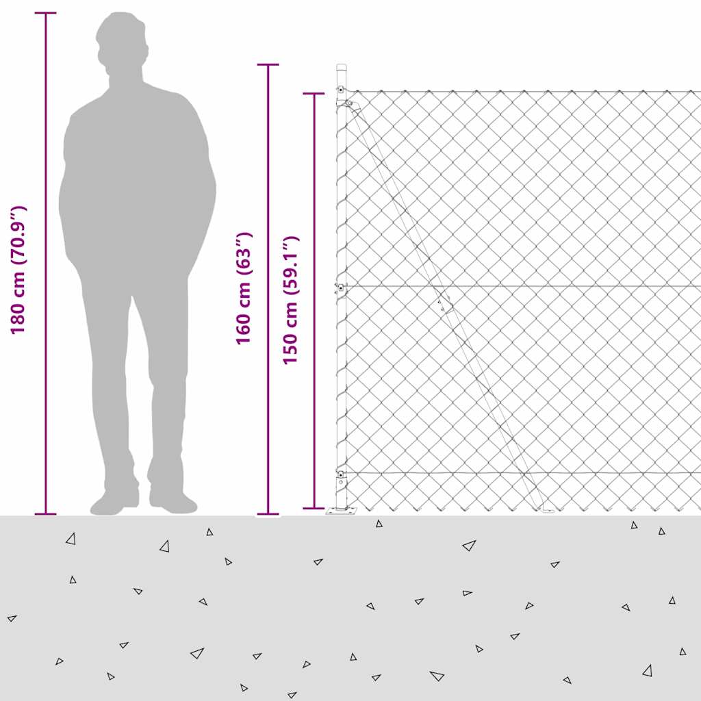 Svejset Trådhegn med Betonsokkel 10 x 1,5 m (B x H)