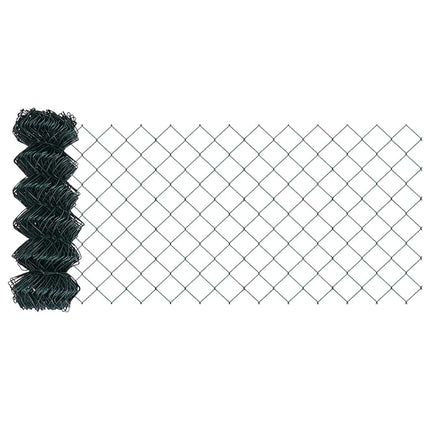 Kædehegn med betonbund 25 x 0,4 m PVC-belagt stål Grøn Mesh