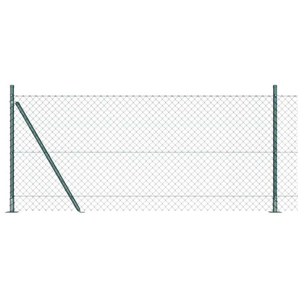 Kædehegn med betonbund 0,8 x 25 m PVC-belagt stål Grøn Mesh