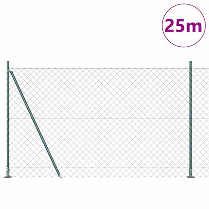 Udendørs kædedysehegn med betonbase 1,5 x 25 m PVC-belagt stål