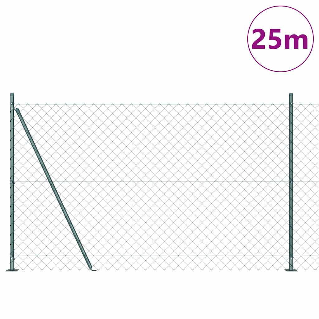 Hegnspæl Grøn 25 x 1,6 m (60 x 60 mm maske) Stål og PVC