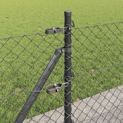 Udendørs kædedysehegn med betonbase 10 x 0,4 m PVC-belagt stål