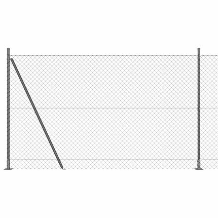 Kædehegn med betonbund 10 x 1,5 m PVC-belagt stål Grå Mesh