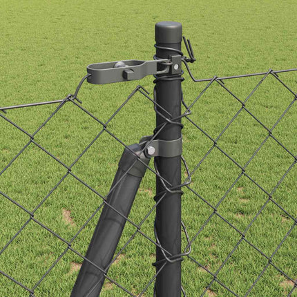 Kædehegn med betonbund 10 x 1,2 m PVC-belagt stål Grå Mesh