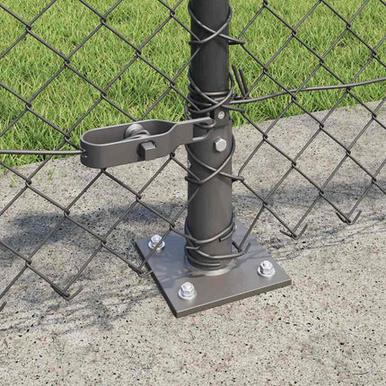 Udendørs kædedysehegn med betonbase 25 x 0,4 m PVC-belagt stål