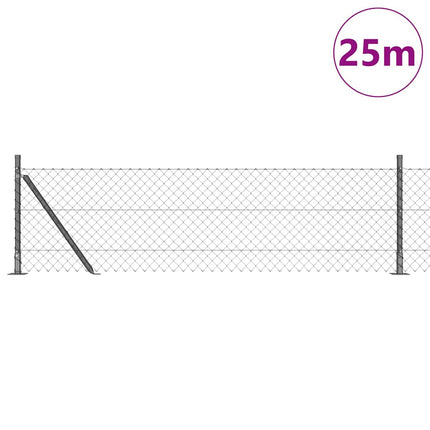 Udendørs kædedysehegn med betonbase 25 x 0,4 m PVC-belagt stål