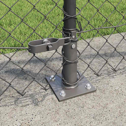 Udendørs kædedysehegn med betonbase 25 x 0,8 m PVC-belagt stål