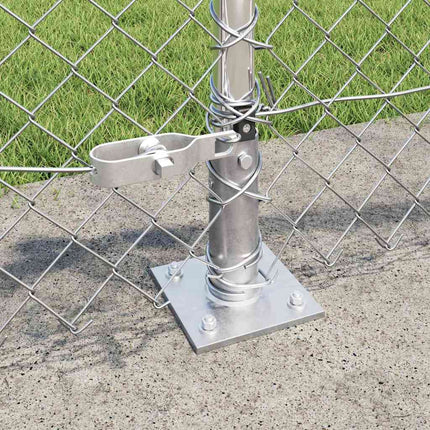 Kædehegn med betonbund 10 x 0,6 m Galvaniseret stål Sølv Mesh