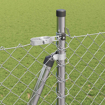 Udendørs kædedysehegn med betonbase 10 x 1,4 m Sølv Mesh