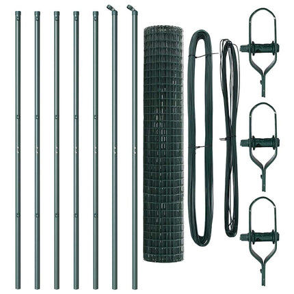 Udendørs Euro Zaun Ground Fix 10 x 1,5 m PVC-belagt stål Grøn