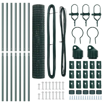 Udendørs Euro Zaun Ground Fix 10 x 1,6 m PVC-belagt stål Grøn