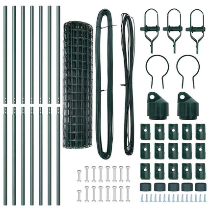 Udendørs Euro Zaun Ground Fix 10 x 1 m PVC-belagt stål Grøn