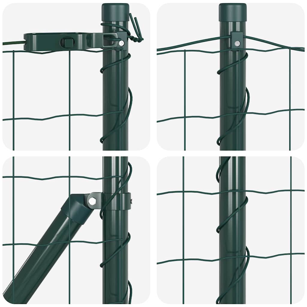 Hegn med post Grøn 0,6 x 10 m Stål og PVC