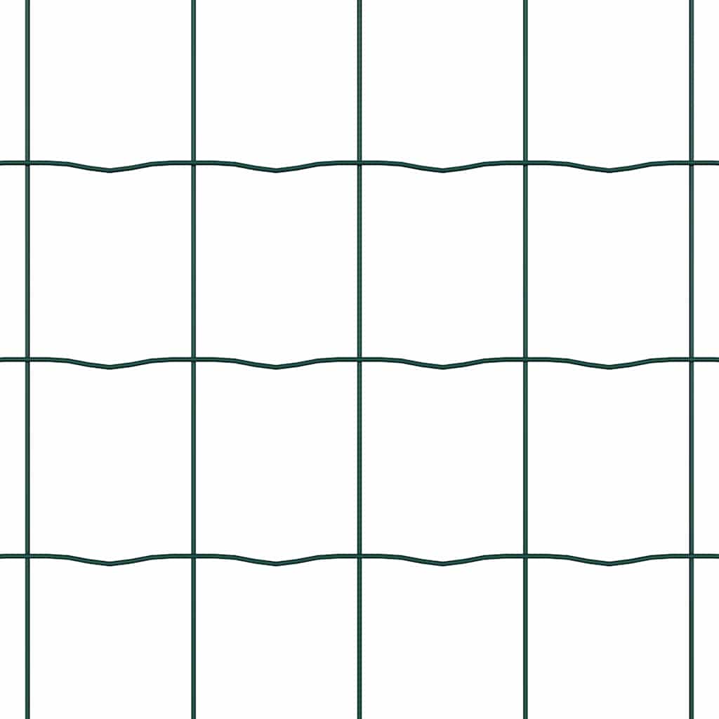 Hegn med post Grøn 0,6 x 10 m Stål og PVC