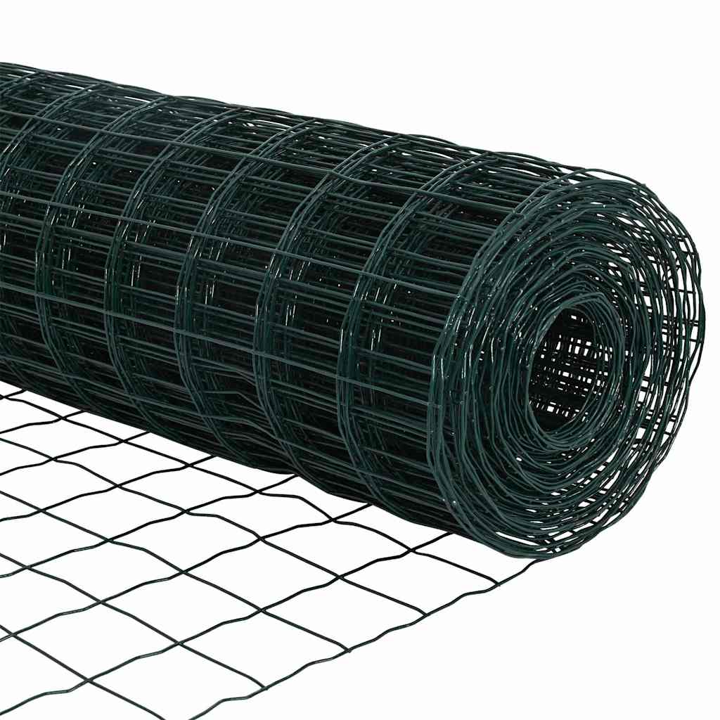 Hegn med post Grøn 0,6 x 10 m Stål og PVC