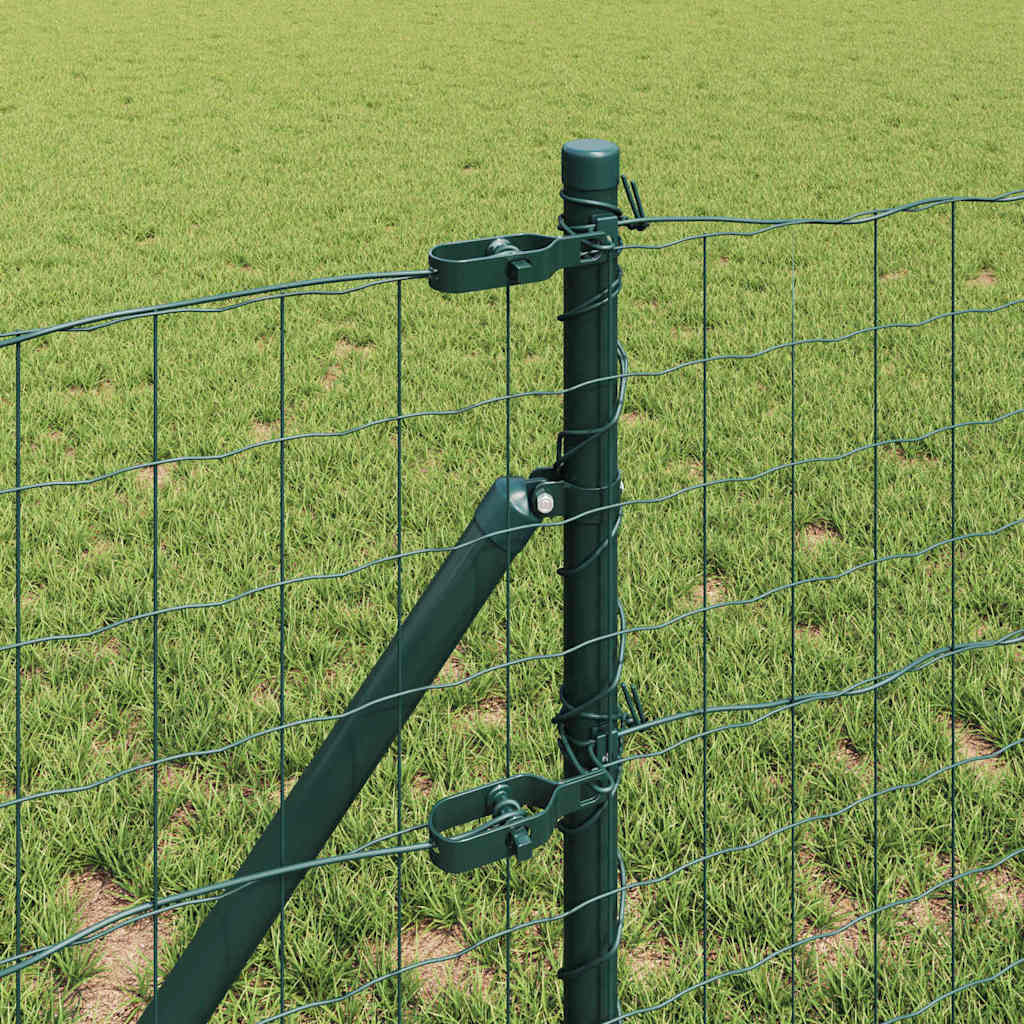 Hegn med post Grøn 0,6 x 10 m Stål og PVC