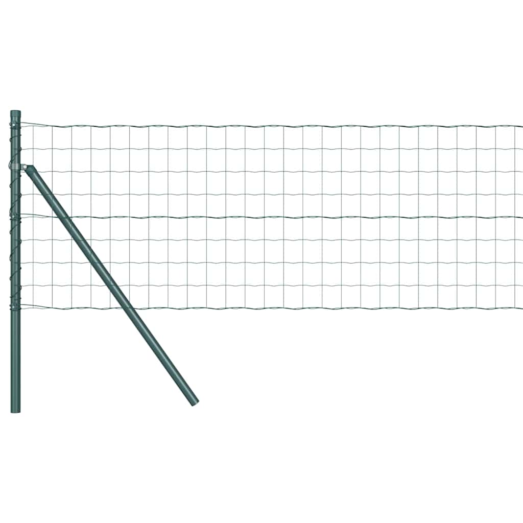 Hegn med post Grøn 0,6 x 10 m Stål og PVC