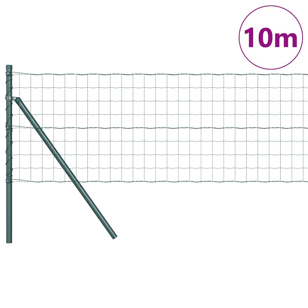Hegn med post Grøn 0,6 x 10 m Stål og PVC