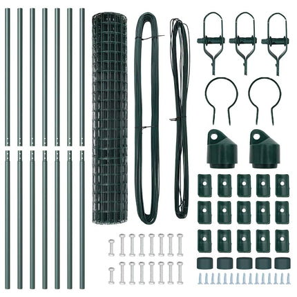 Udendørs Euro Zaun Ground Fix 10 x 1,6 m PVC-belagt stål Grøn